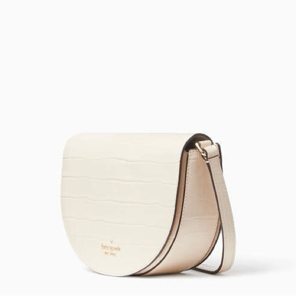 Kate Spade β οΈ Luna Crescent Crossbody K9490 CROCODILE π Embossed bare (960) PS5 - Picture 3 of 5